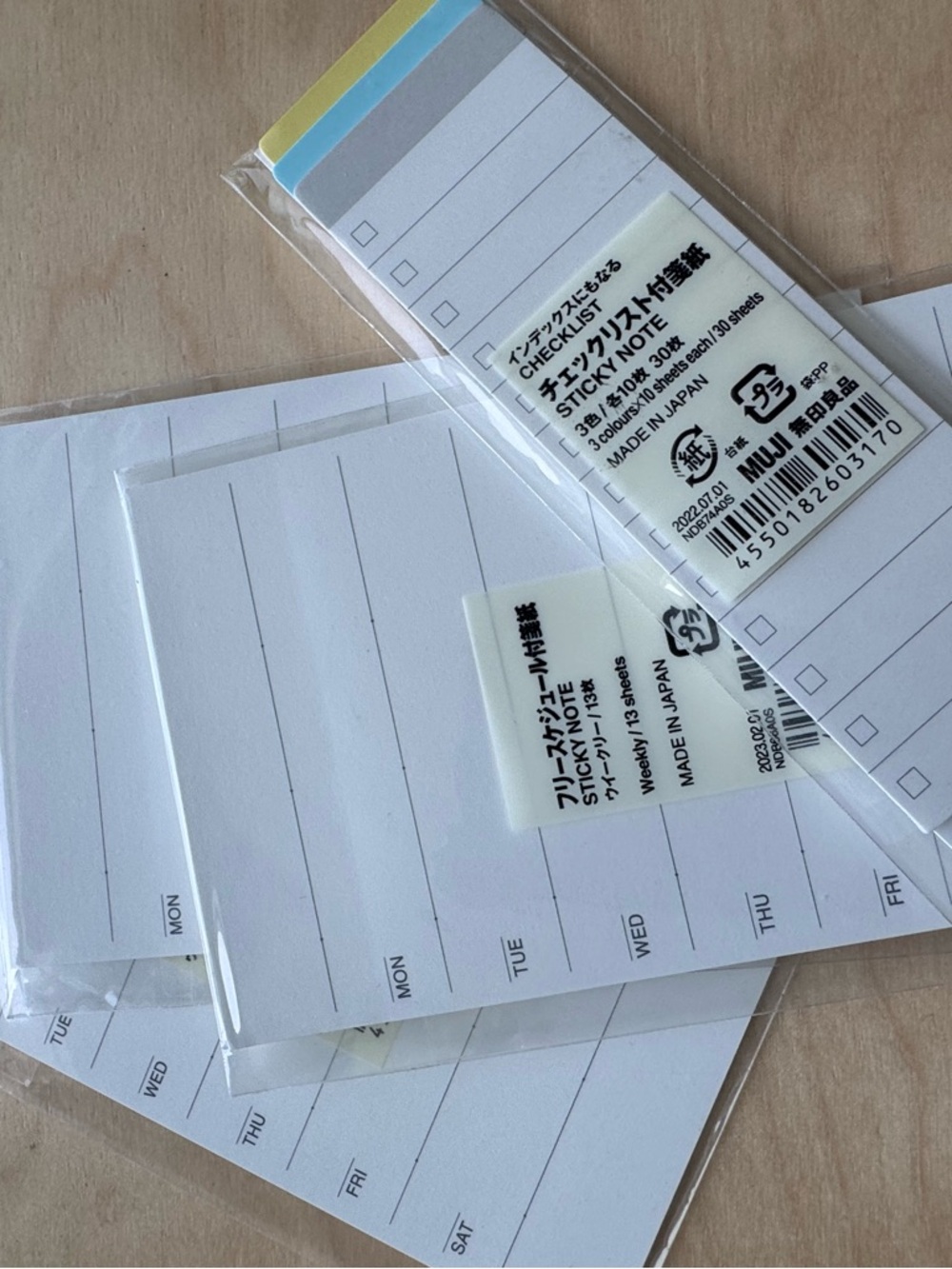 MUJI Weekly & Checklist Sticky Notes